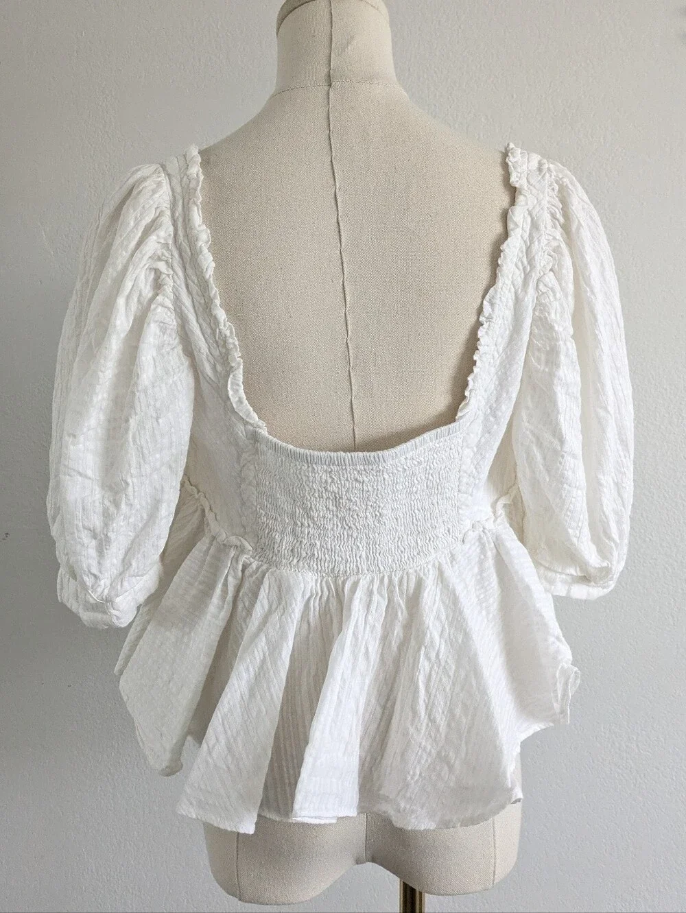 Free People Baby Doll Puff Sleeve Top